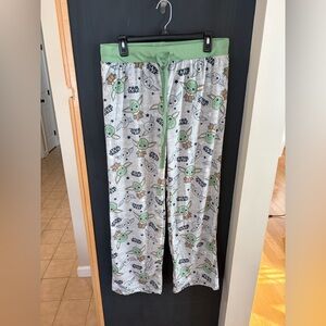 Baby Yoda Star Wars Women’s Pajama Bottoms - Green and Gray